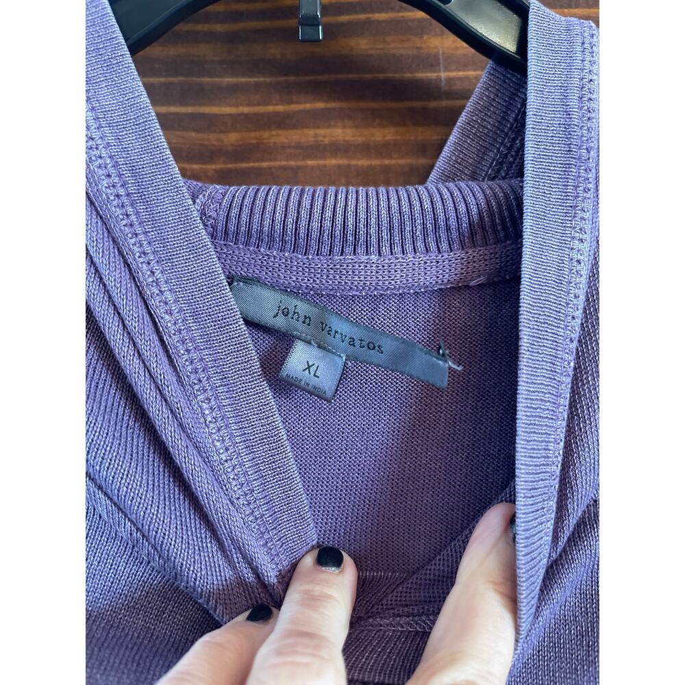 John Varvatos Men's Canton Long Sleeve Mercerized Cotton Pullover Hoodie. XL - Picture 2 of 4